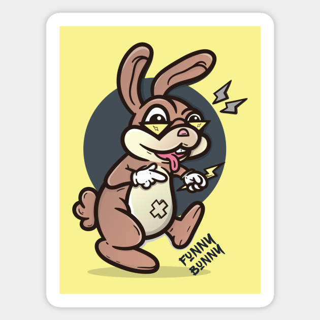 Funny Bunny Bunny Sticker TeePublic